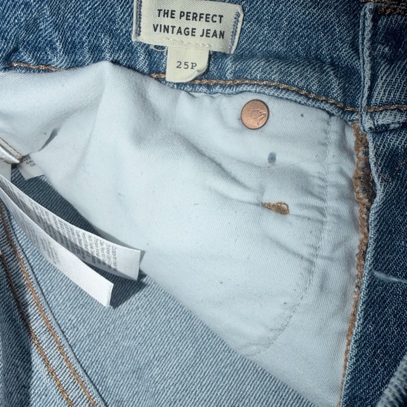 Madewell The Perfect Vintage Jean Enmore Wash Raw-Hem Petite Size 25P - Picture 7 of 8